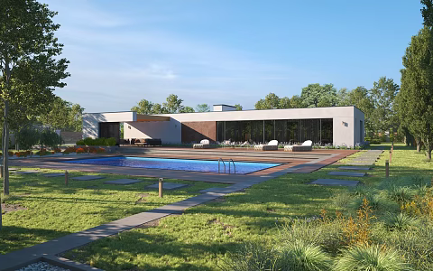 Pool Villa Modern Villa 3d model