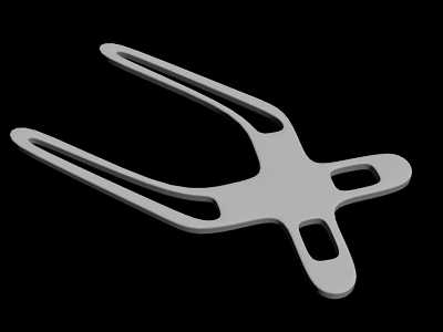 Modern White Wall Decor Featuring Curved Fork Shaped Design With Holes 3d model