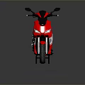 Red Sporty Motorcycle with Black Accents and Modern Sleek Body Design