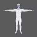 Men with Inch Head Men with Shirts Men with Jeans Men with Bound Bones Standing Animation 3d model