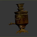 Traditional Brass Samovar Vintage Household Decorative Tea Brewing Vessel with Ornate Design