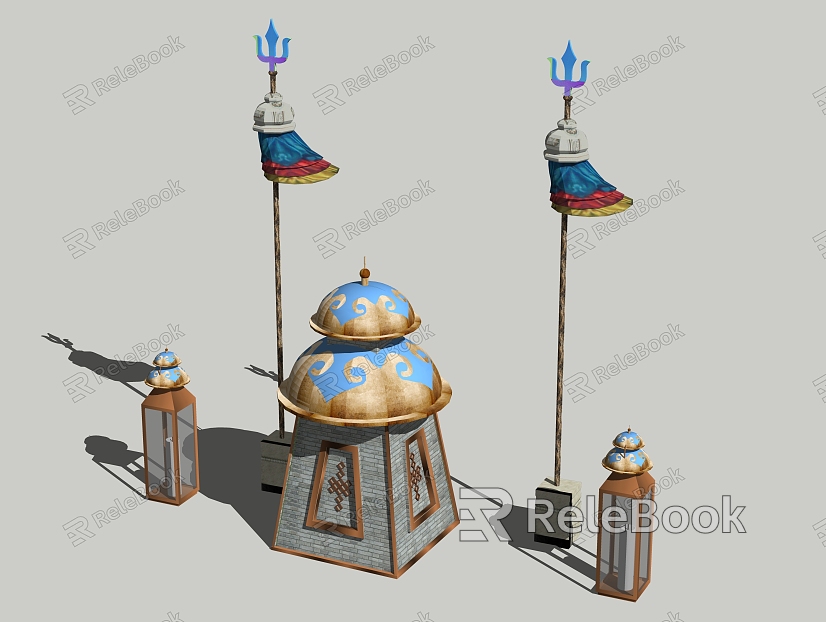 Mongolian Ethnic Style Outdoor Landscape Lamps model