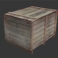 Rustic Wooden Crate With Slatted Side Panels And Reinforced Top Structure