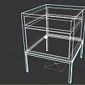 Brown Wooden Bedside Table Design With Open Shelf Drawer And Black Metal Legs