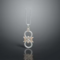 Silver And Gold Infinity Pendant Necklace With Small Circles And Delicate Chain