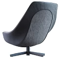 Comfortable Modern Gray Accent Chair With Red Cushion And Black Base 3d model