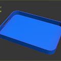 Durable Bright Blue Plastic Tray With Handle For Daily Household Use