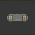 Block Built Castle Model With Gray Walls Golden Decorations And Flaming Torches
