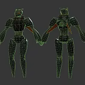 Sci Fi Robot Characters With Mechanical Design Holding Hands In Black And Orange