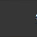 3D Model Anime Style Game Character With Light Blue Hair Blue Dress And Decorative Fan