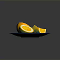 Fresh Sliced Lemon on a Blue Glass Plate with Juicy Segments