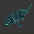 Lifelike Blue Whale Aquatic Animal Model With Textured Body Isolated On Gray Background