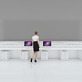 Modern reception desk 3d model