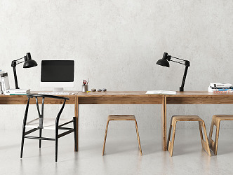 Modern desk chair study table 3d model