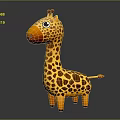 Adorable Standing Giraffe Doll With Yellow Brown Spots Orange Nose And Black Eyes