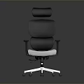 Modern Office Chair With Black Mesh Back White Seat Headrest And Armrests