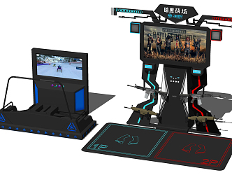 Modern game machine video game city ski machine game equipment 3d model