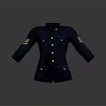 Navy Blue Uniform Jacket With Gold Buttons Epaulets And Sleeve Stripes