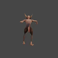 Fierce Game And Movie Character With Pointed Ears Red Eyes Tail And Claws