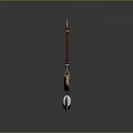 Traditional Decorative Knife With Red Leather Sheath Gold Accents And Sharp Polished Blade