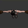 Man Wearing Boxing Helmet Black White Tank Top Red Shorts Gloves Standing With Arms Outstretched