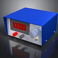 Blue Digital Control Device With Red Button Gray Knob And LED Digital