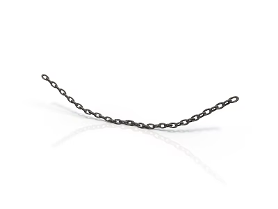 Black Metal Chain Industrial Equipment With Curved Shape Shiny Reflective Surface Isolated On White Background 3d model