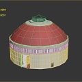 Mongolian yurt house outdoor items realistic 3d model