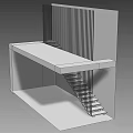 Modern Interior Staircase Design With Wooden Steps And Black Metal Railings Against White Wall