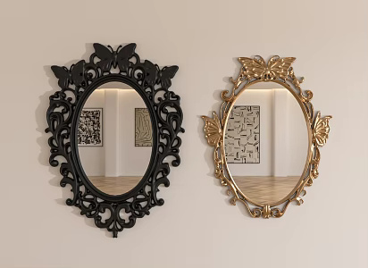 Butterfly decorative mirror 3d model