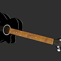 Musical Instruments and Art Supplies Featuring Black Acoustic Guitar with Wooden Neck and Tuning Pegs