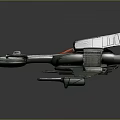 Futuristic Cosmic Spacecraft Model With Metallic Wings Red Core And Detailed Structure