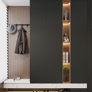 Black White Grey Shoe Cabinet Entrance Cabinet 3d model