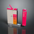 Pink And Red Battery Packs With Japan Label On Silver And Dark Background