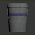 Durable Hardware Tools Storage Bucket With Gray Body Blue Stripe And Metal Handle