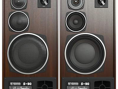 Technics S90 Wooden Floorstanding Speakers With Multiple Drivers And Classic Design 3d model
