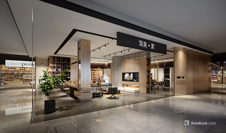 Jianmei Home Modern Furniture Store Interior With Spacious Layout And Display Areas 3d model 