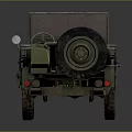 Vintage Green Military Jeep Featuring Open Top Cockpit Star Emblem And Rugged Tires