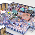 Indoor Playground Layout Featuring Multiple Play Zones Colorful Facilities And Interactive Games 3d model