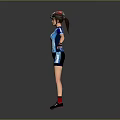 Cyclist In Blue White Cycling Gear With Helmet Black Shorts Red Socks Arms Outstretched
