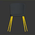 Stylish Gray Upholstered Chair With Gold Metal Legs And Modern Design