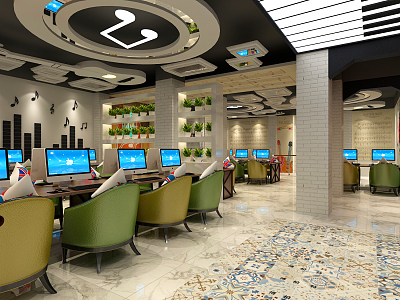 Internet cafes 3d model