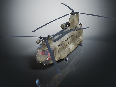 Modern Helicopter Black Hawk Combat Helicopter 3d model