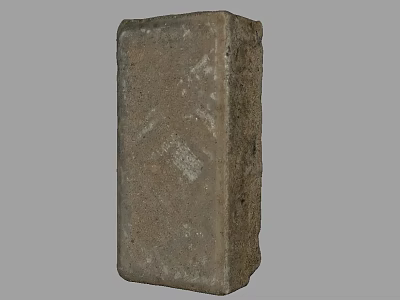 Gray Construction Brick Featuring Textured Surface And Weathered Solid Structure 3d model