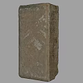 Gray Construction Brick Featuring Textured Surface And Weathered Solid Structure 3d model