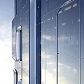 Modern High Rise Office Building With Glass Curtain Wall Exterior Design