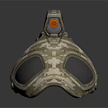 Camouflage Tactical Headgear With Protective Goggle Lens And Top Mounted Device