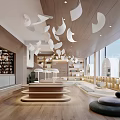 modern library 3d model