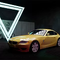 Yellow Two Door Sports Car With Silver Wheels And Smooth Exterior Design