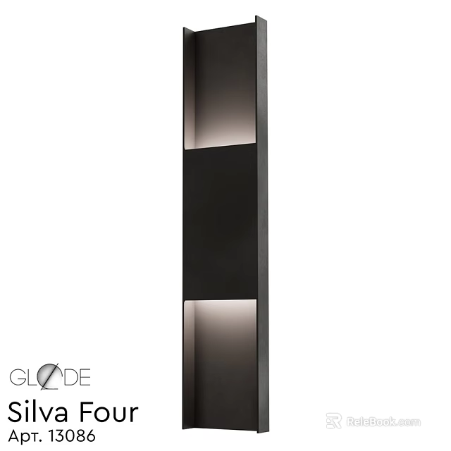 Modern Black Wall Sconce With Double Light Panels And Sleek Design 3d model 
